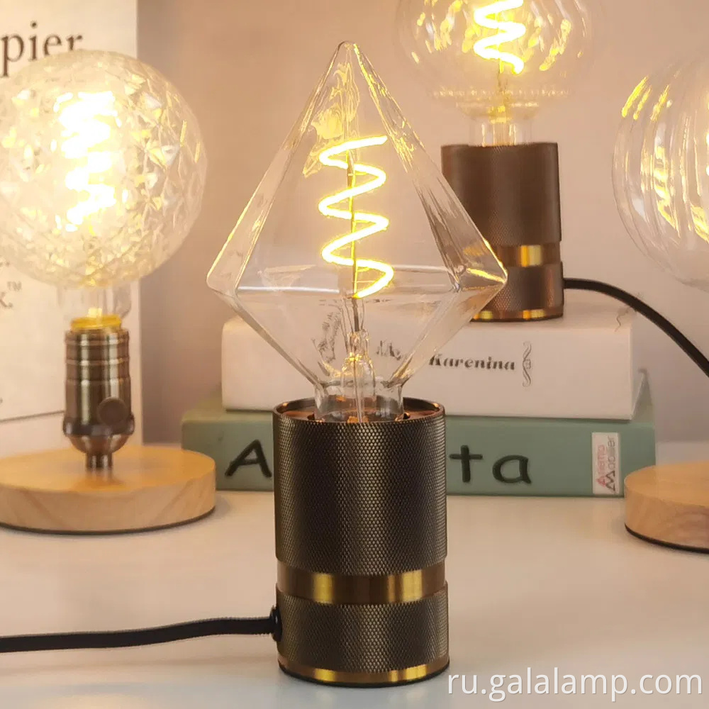 Декоративная лампа с большой формой круга янтаря